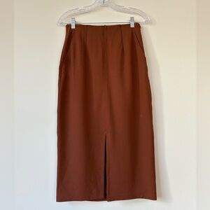 Kit and Ace Rich Brown Pencil Skirt